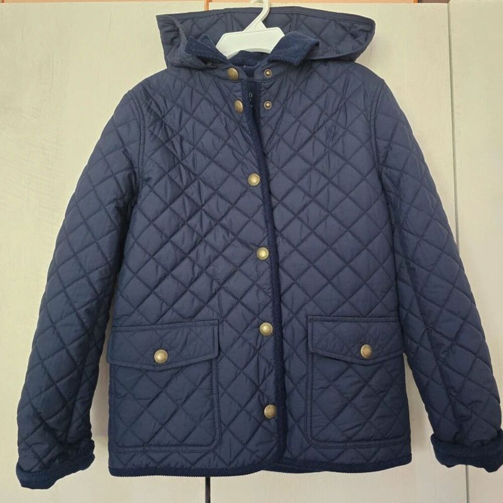 Polo Ralph Lauren girls water repellant barn quilted diamond jacket large 12 14